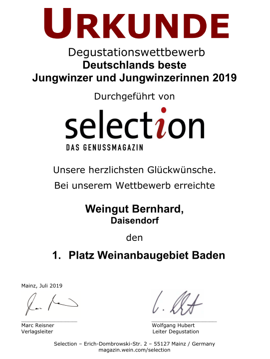 Bester Jungwinzer in Baden